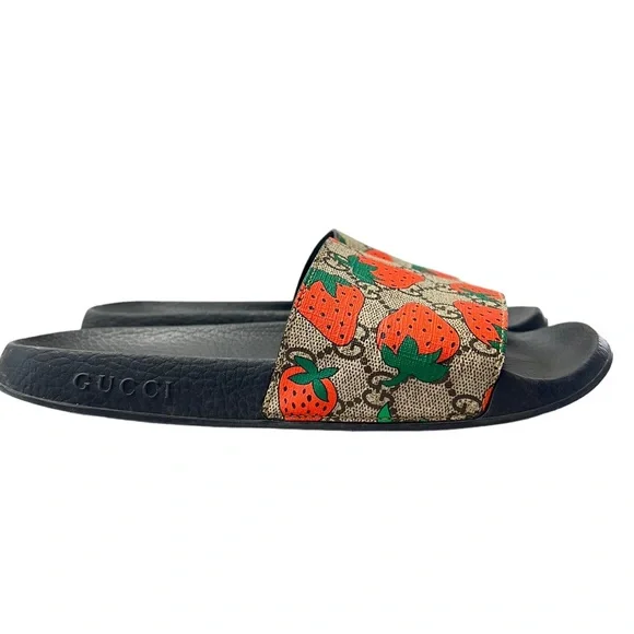 Gucci Black and Brown Strawberry Sandals - Picture 9 of 14
